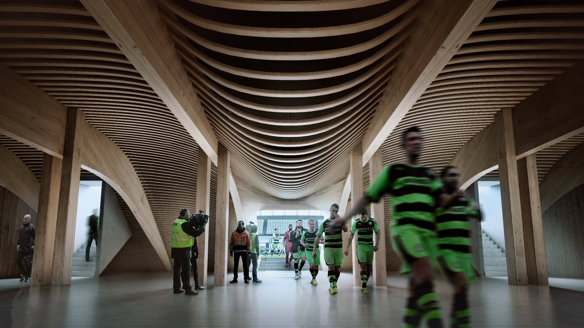 Zaha Hadid Architects Joris Pauwel réchauffement du climat changement du climat défis solutions architectes architecture éminent cabinet londonien capitainerie duport d'Anvers écologie durabilité technologie espaces verts bâtiments CG Concept Annuaire 2020 Forest Green Rovers Stadium