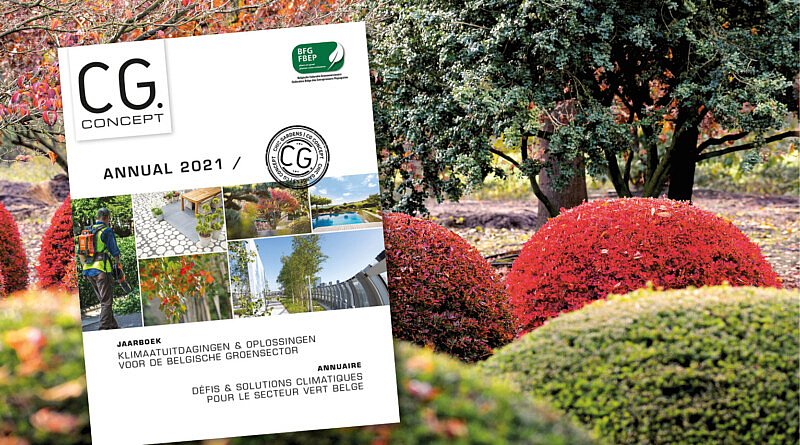 CG Concept magazine secteur belge des espaces vert urbanisme revue spécialisée sur espaces verts, design extérieur et urbanisme annuaire 2021 annual 2021 maintenant disponibale dans la librairie bookshop webshop climat soluations défis changement climatique