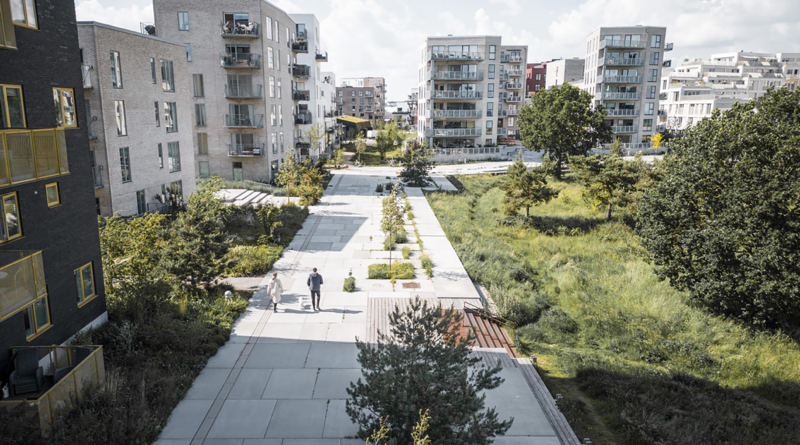 Exemple de projet de végétalisation urbaine (SLA, source : sla.dk)