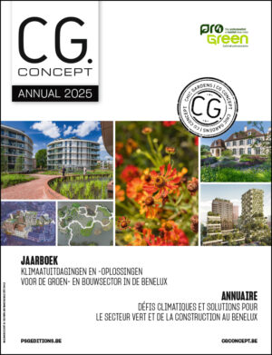 couverture CG Concept Annual 2025 : l'annuaire pour le secteurs des espaces verts et de la construction au Benelux.