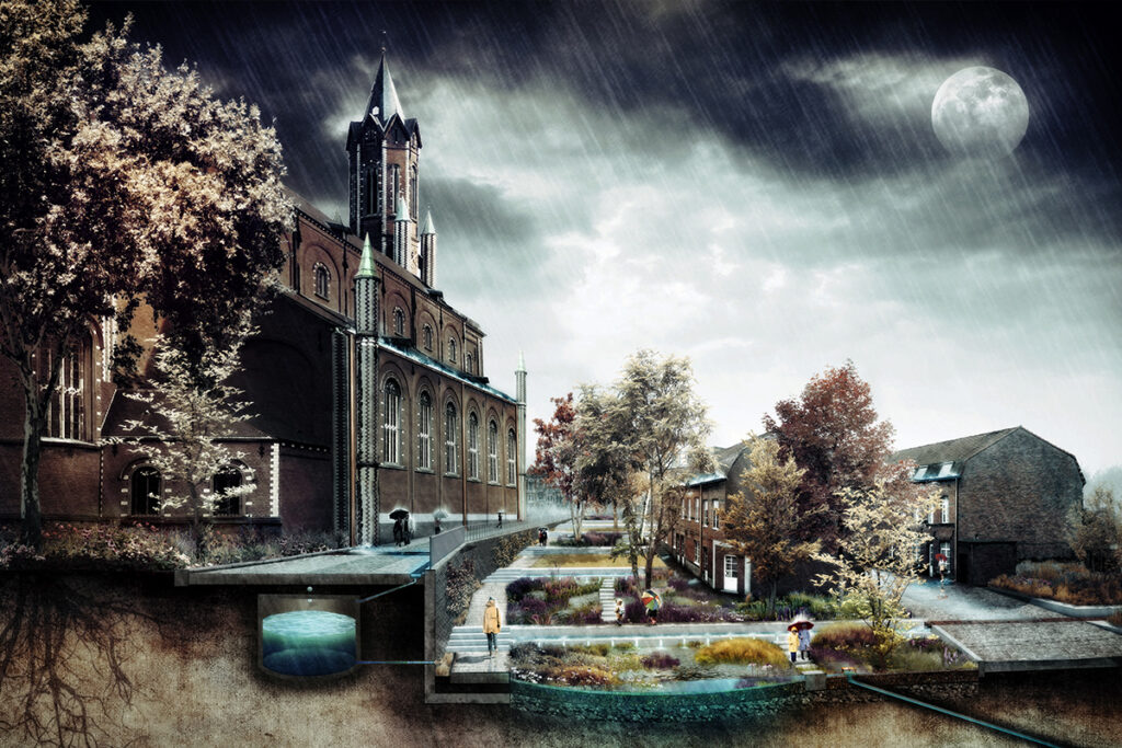 Jardin de l'église de Wetteren : la désimperméabilisation, fondement d'un avenir résilient au changementclimatique